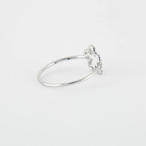 Bague 54 Bague Fleur Or blanc Diamants 58 Facettes