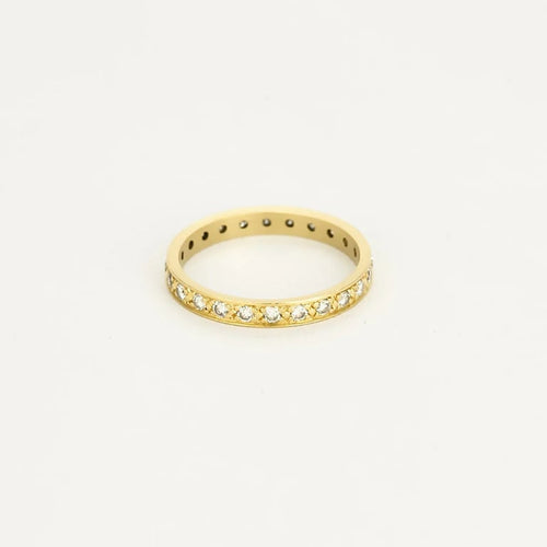 Bague 58.5 Alliance américaine - Bague en or jaune 18K et diamants 58 Facettes 58FC143