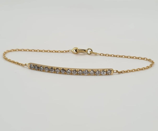 Bracelet Bracelet or jaune 18 carats serti d’une barrette de diamants 58 Facettes