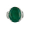 Bague 54 Bague émeraude ovale et diamants en or gris 18k 58 Facettes ALGU23