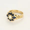 Bague 60.5 Bague "Fleur" en or jaune, saphir et diamants 58 Facettes LEN1849X2