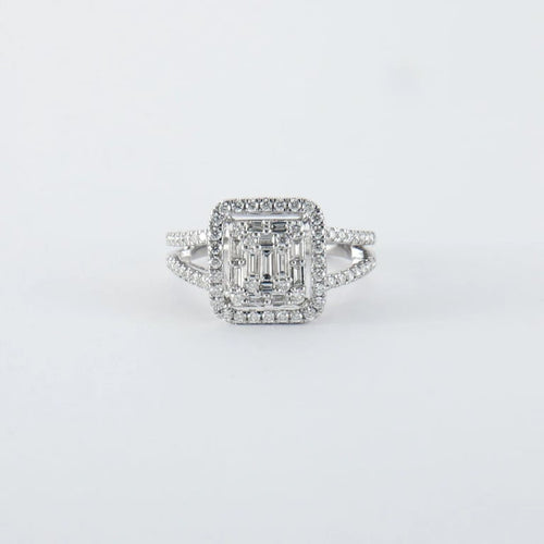 Bague Bague en Or blanc & diamants 58 Facettes