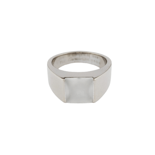 Bague 53 Cartier Tank - Bague en or blanc 18 carats et pierre de lune 58 Facettes 32677