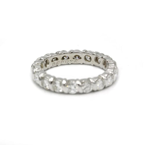 Bague 51 Alliance or blanc diamants 58 Facettes 240384R