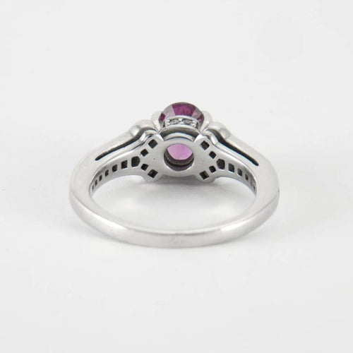 Bague 49 Bague en Or Blanc, saphir & diamants 58 Facettes