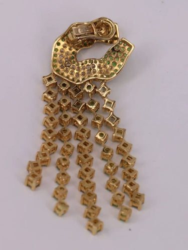 Boucles d'oreilles Boucles d'oreilles saphirs verts tsavorites diamants 58 Facettes 2983