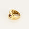 Bague 53 Bague jonc godronnée en or jaune, diamants et rubis 58 Facettes CAN1651