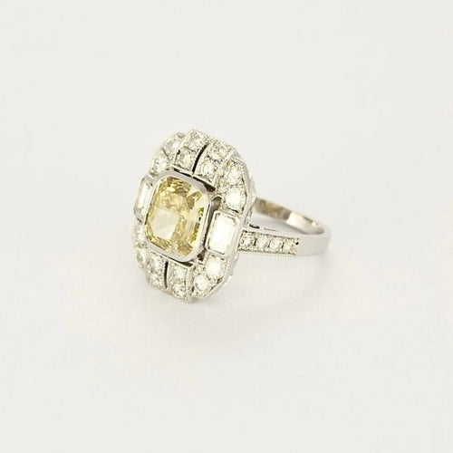 Bague 54 Bague - Chaton octogonal en or blanc 18k et diamants 58 Facettes LJ-100