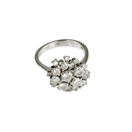 Bague 53 Bague en or blanc 585 avec 20 diamants taille brillant 58 Facettes 1619