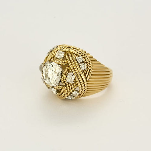 Bague 51 Bague en platine, or jaune et diamants 58 Facettes B250699