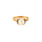 Bague 56.5 Bague en or jaune, diamants & perle 58 Facettes