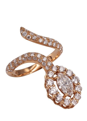 Bague 54 Bague serpent marquise Or jaune Diamant 58 Facettes P154