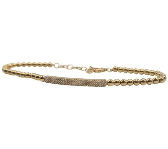 Bracelet Bracelet or jaune serti d’une barrette de diamants 58 Facettes