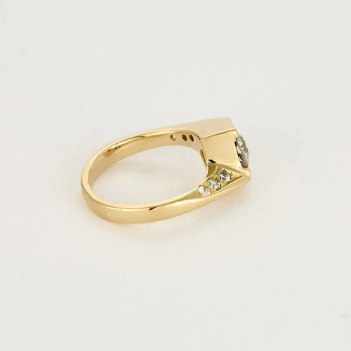 Bague 52 Bague asymétrique en or jaune et diamants 58 Facettes DRE1847