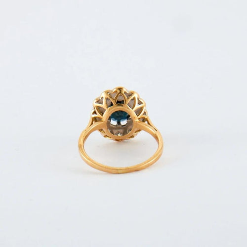 Bague 47 Bague en or jaune, diamants & saphir 58 Facettes