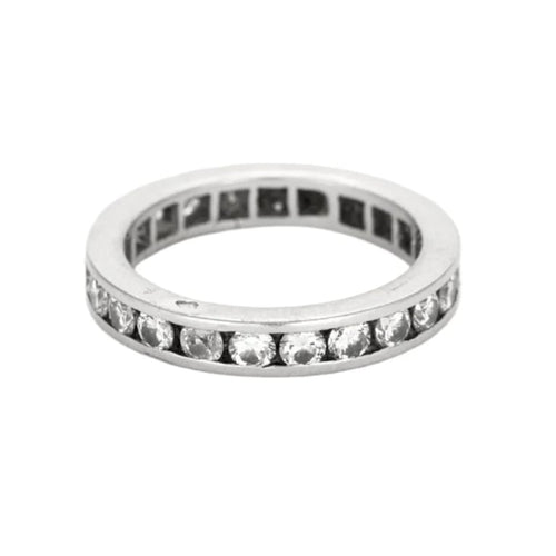 Bague 51 Alliance Américaine or blanc et diamants 58 Facettes GU185