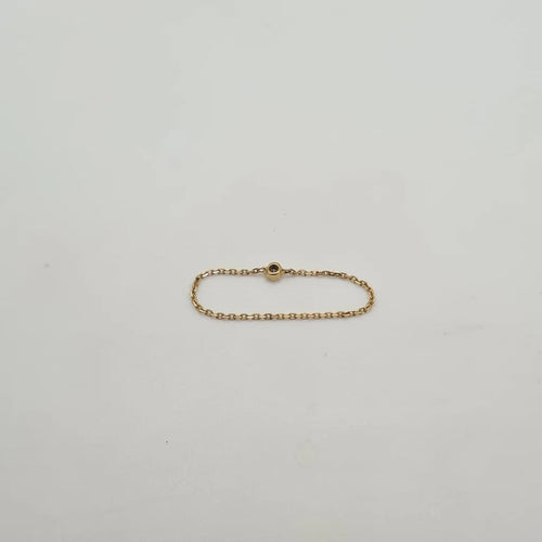Bague 65 Bague chaine or jaune sertie d'un diamant 58 Facettes
