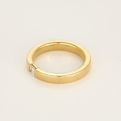 Bague 57.5 Bague jonc en or jaune et diamant princesse 58 Facettes ANG1011