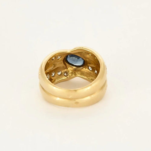 Bague 50 Bague en or jaune , saphir et diamants 58 Facettes DINA0178
