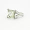 Bague 54 Bague moderniste prasiolite coussin en or gris 18k et diamants 58 Facettes ALGU26