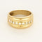Bague 59 Bague jonc godronnée en or jaune et diamants 58 Facettes PAL3880