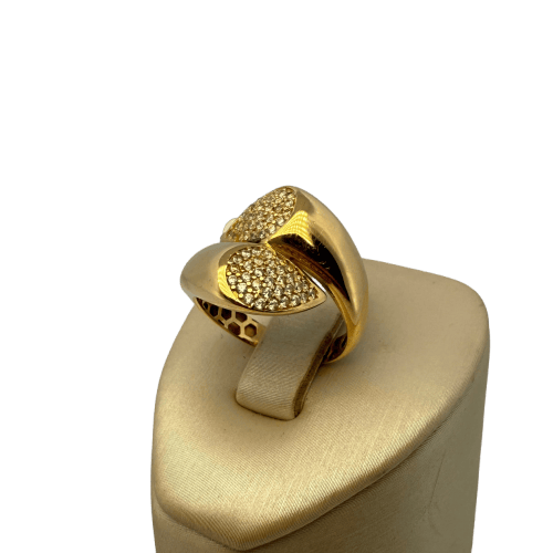 Bague 55 Bague pavée sertie en or jaune 18 carats, taille 55 58 Facettes 250085