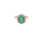 Bague 52 Bague ancienne en platine et or 18k, émeraude et diamants 58 Facettes 27503-27622