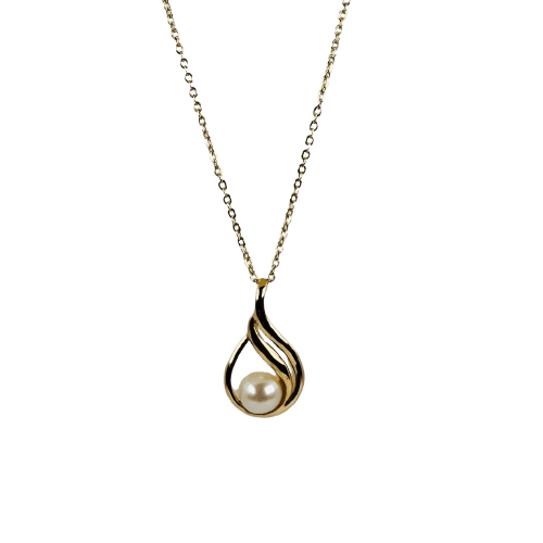 Pendentif Pendentif vintage en or jaune 18 carats et perle ronde 58 Facettes 2508018