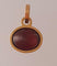 Pendentif Breloque ancienne ovale or jaune avec cabochon de grenat 58 Facettes
