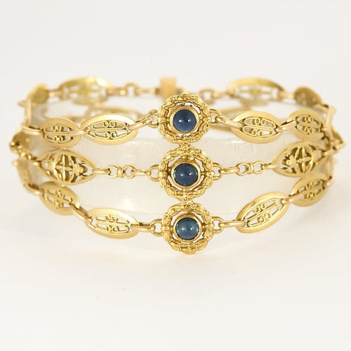 Bracelet Bracelet filigrané en or jaune et saphirs 58 Facettes MONTE0398