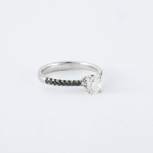 Bague 54 Bague diamants noirs et blanc 58 Facettes