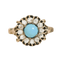 Bague 55 Bague antique - Biedermeier en or jaune 14K avec turquoises et diamants 58 Facettes 3230-7