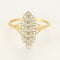 Bague 54 Bague marquise en or jaune, or blanc et diamants 58 Facettes 58FC109