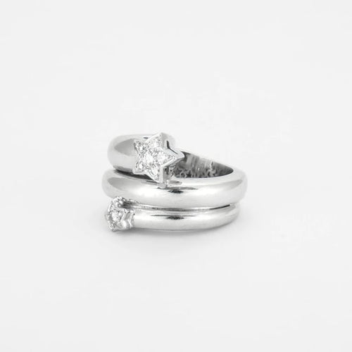 Bague 49 Bague en Or gris, diamants 58 Facettes