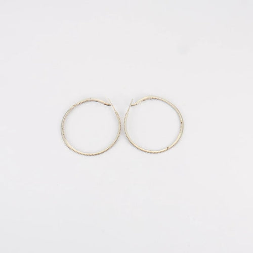 Boucles d'oreilles Créoles en Or blanc, diamants 58 Facettes