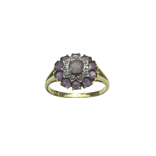 Bague 53 Bague en or jaune 18 carats avec améthyste, taille 53 58 Facettes 250230