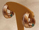 Boucles d'oreilles CLIPS OR JAUNE - 1 LIGNE DE DIAMANTS et 2 CABOCHONS d'EMERAUDES 58 Facettes R 1631 Maee