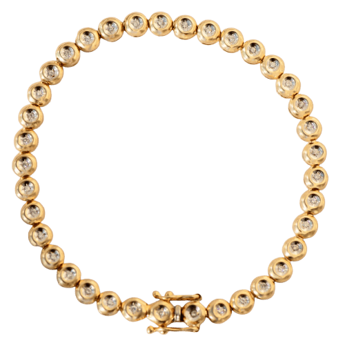 Bracelet Bracelet tennis - Bracelet en or jaune 14 carats et diamants 0,75 ct 58 Facettes