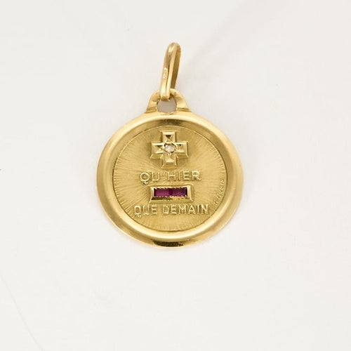 Pendentif Augis - Médaille sentimentale en or jaune 58 Facettes LIS2812