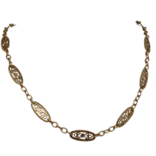 Collier Collier filigrane ajouré en or jaune 18K 12,59 g 58 Facettes 250194
