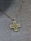 Pendentif Pendentif croix or blanc Diamants Saphirs jaunes 58 Facettes 1729