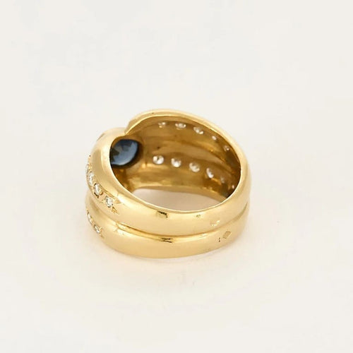 Bague 50 Bague en or jaune , saphir et diamants 58 Facettes DINA0178