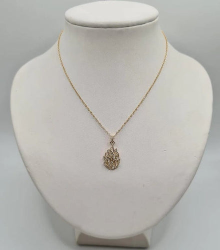 Collier Collier flammes or jaune serti de diamants 58 Facettes