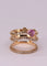 Bague 52 Bague vague en or jaune 18k, diamants marron et saphirs roses 58 Facettes P143