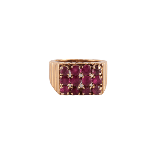 Bague 46 Bague Chevalière 12 Rubis 58 Facettes FM101