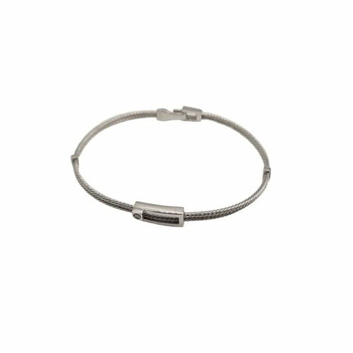 Bracelet Bracelet or blanc serti d'un diamant 58 Facettes