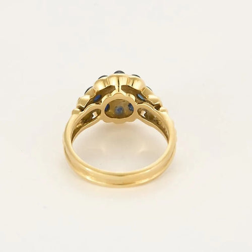 Bague 60.5 Bague "Fleur" en or jaune, saphir et diamants 58 Facettes LEN1849X2