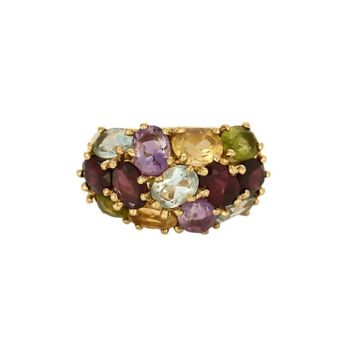 Bague 55.5 Bague jonc en or jaune et pierres fines 58 Facettes MON1096
