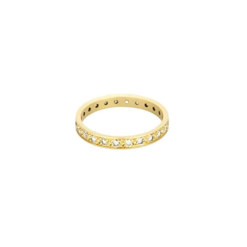 Bague 58.5 Alliance américaine - Bague en or jaune 18K et diamants 58 Facettes 58FC143