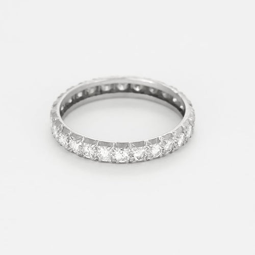 Bague 57 Alliances américaine en or gris et diamants 58 Facettes MON0828X5